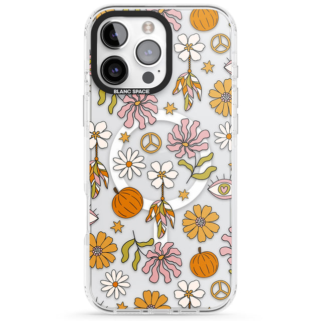 Retro Boho Fall Floral Impact Magsafe Phone Case for iPhone 16 Pro, iPhone 16 Pro Max