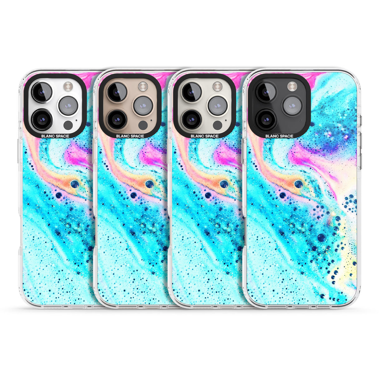 iPhone 16 Pro Max Ocean White Bath Bomb Black Impact Phone Case