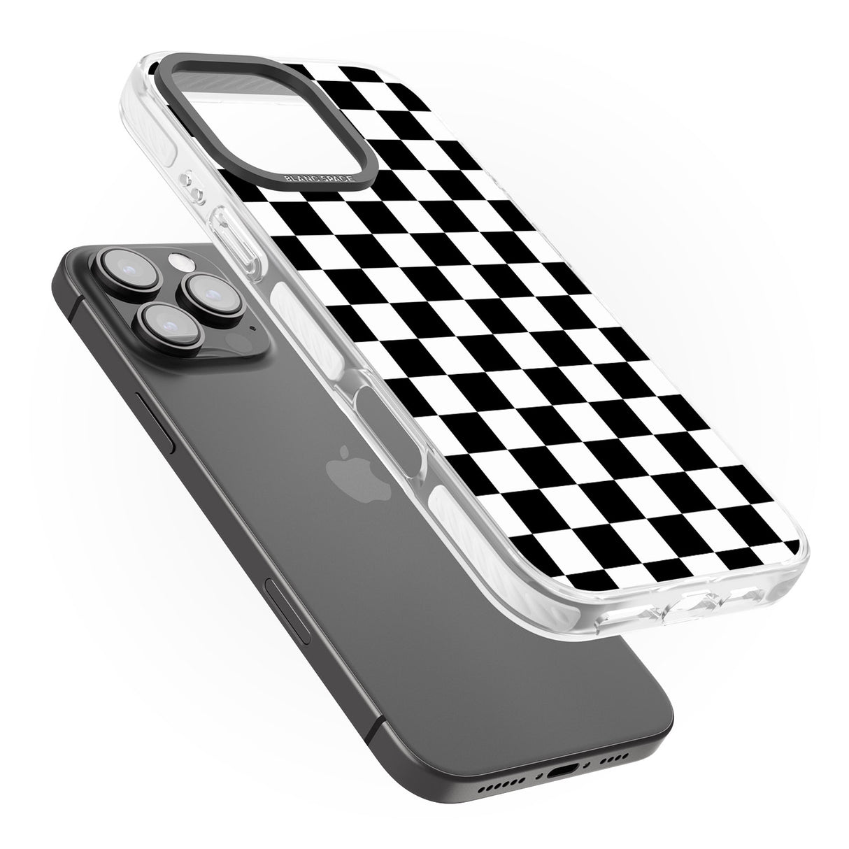 iPhone 16 Pro Max Black Checkered Black Impact Phone Case