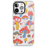 iPhone 16 Vibrant Shrooms Clear Impact Phone Case