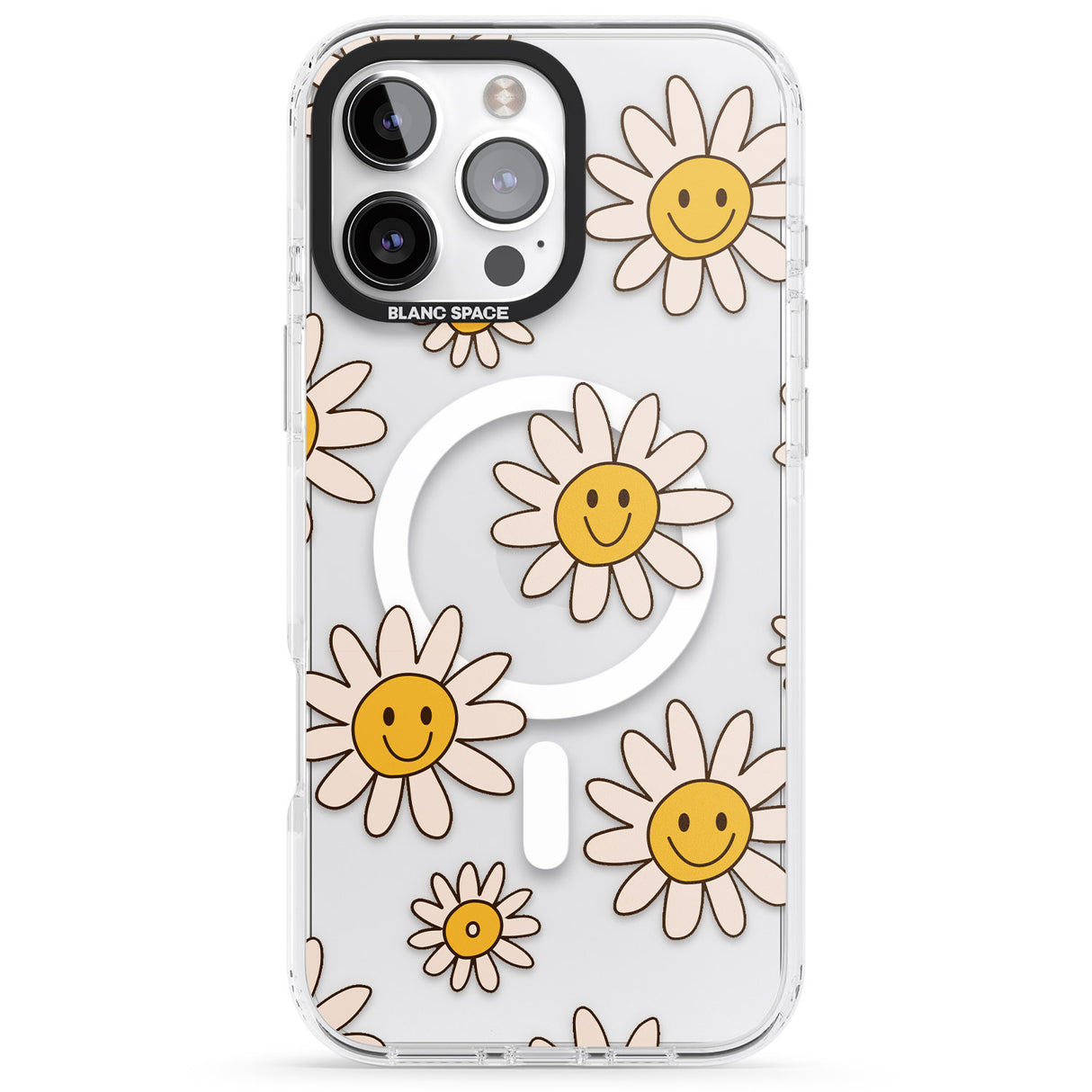 iPhone 16 Daisy Faces Clear Impact Phone Case