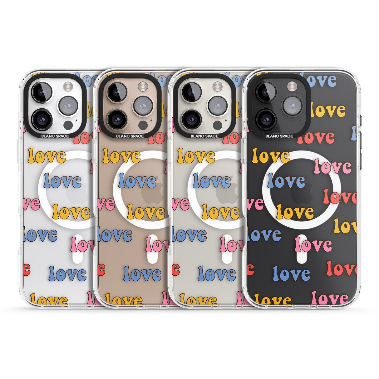 iPhone 16 Love Pattern Clear Impact Phone Case