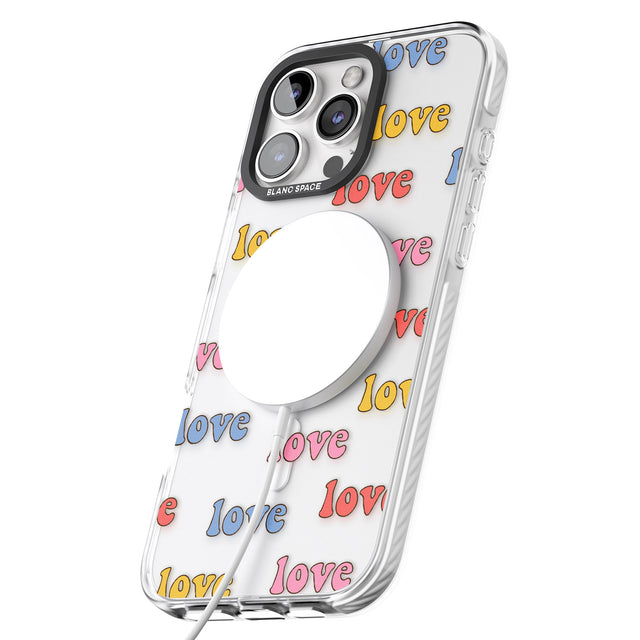 iPhone 16 Love Pattern Clear Impact Phone Case