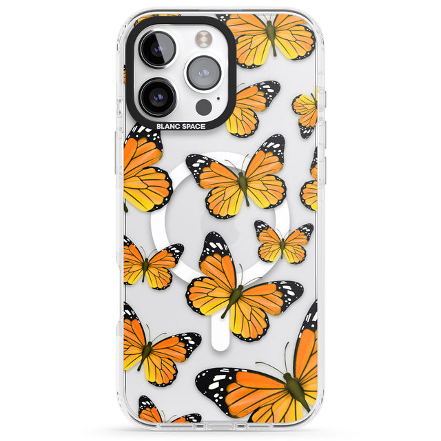 iPhone 16 Pro Max Sun-Yellow Butterflies Black Impact Phone Case