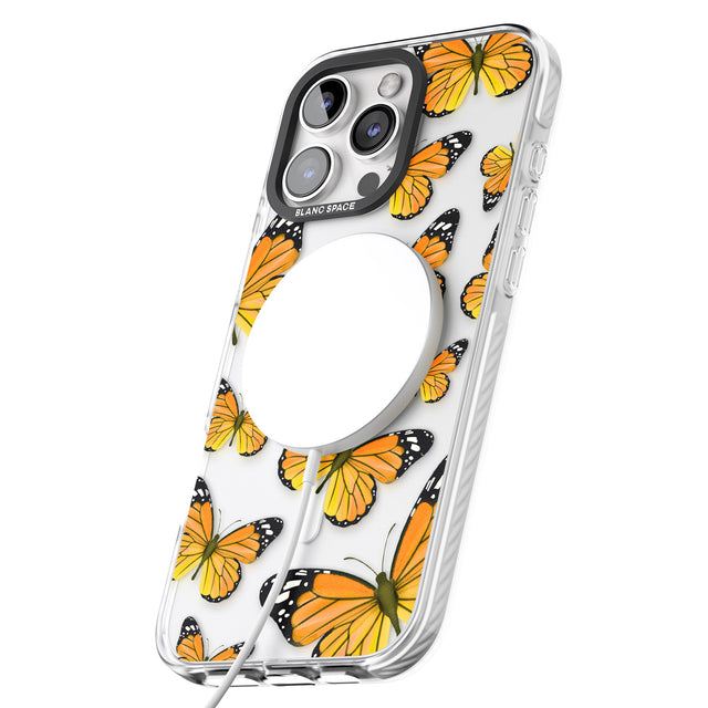 iPhone 16 Pro Max Sun-Yellow Butterflies Black Impact Phone Case