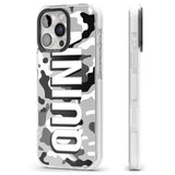 iPhone 16 Pro Max Personalised Greyscale Camo Black Impact Phone Case