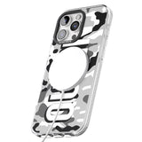 iPhone 16 Pro Max Personalised Greyscale Camo Black Impact Phone Case