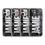 iPhone 16 Pro Max Personalised Vertical Name Black Camouflage Black Impact Phone Case