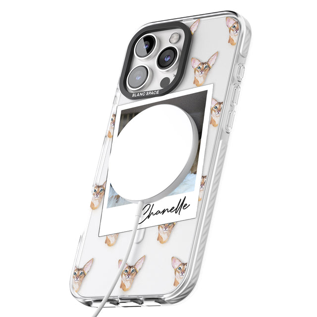 iPhone 16 Pro Max Personalised Abyssinian Cat Photo Black Impact Phone Case