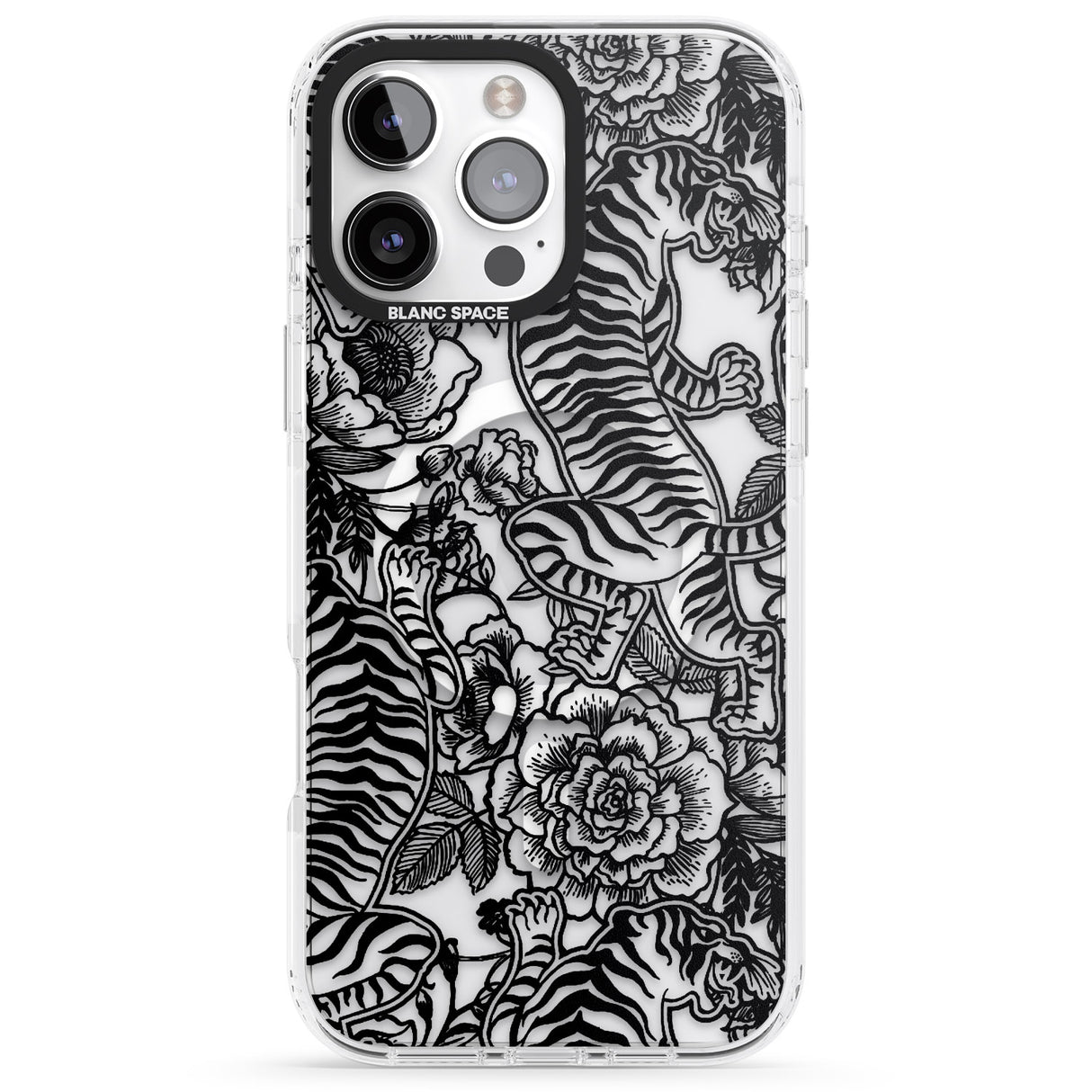 iPhone 16 Pro Max Personalised Chinese Tiger Pattern Black Impact Phone Case