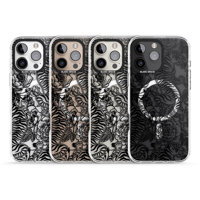 iPhone 16 Pro Max Personalised Chinese Tiger Pattern Black Impact Phone Case