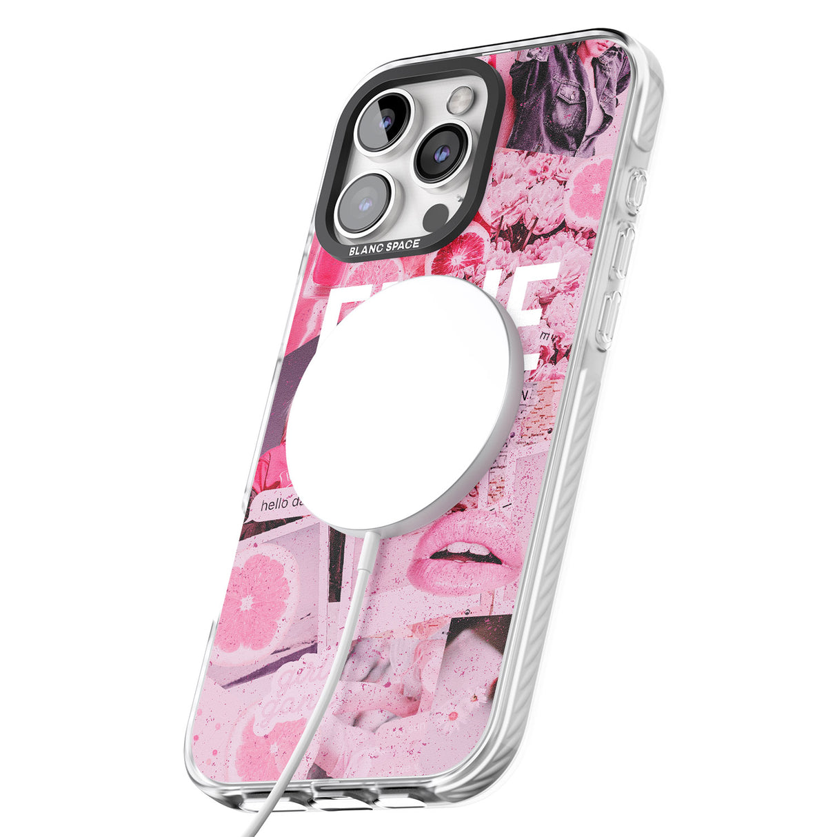 iPhone 16 Pro Max Personalised Sweet Pink Fashion Collage Black Impact Phone Case