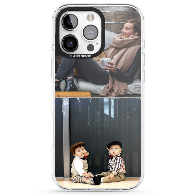 iPhone 16 Pro Max Personalised 2 Photo Grid Black Impact Phone Case