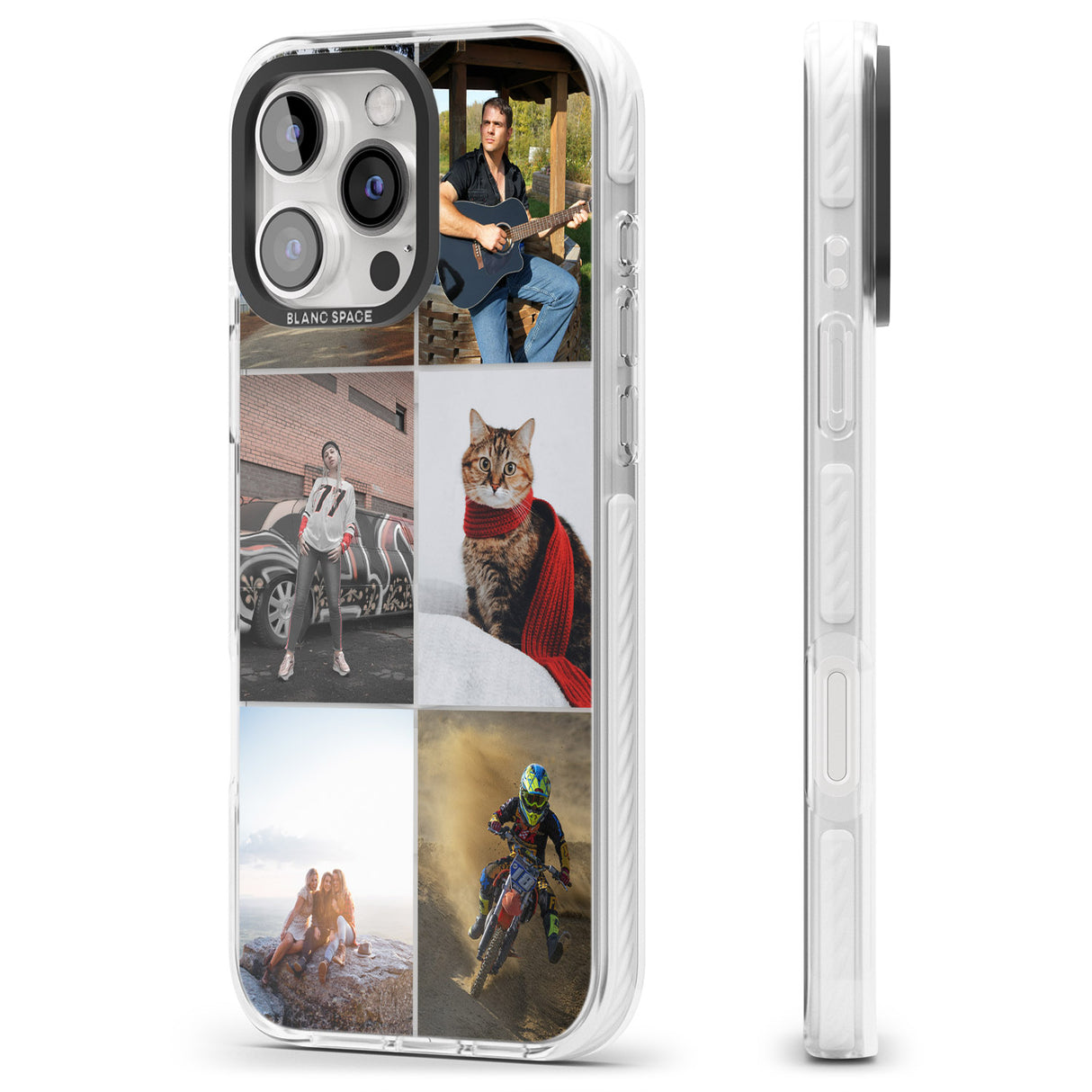 iPhone 16 Pro Max Personalised 6 Photo Grid Black Impact Phone Case