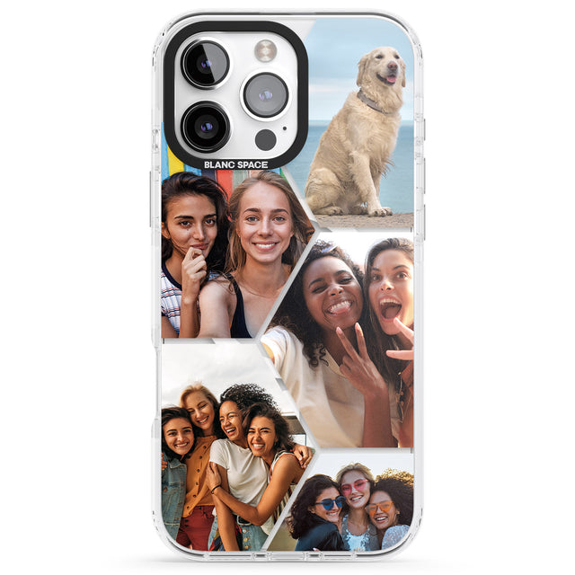 iPhone 16 Pro Max Personalised Beehive Photo Grid Black Impact Phone Case