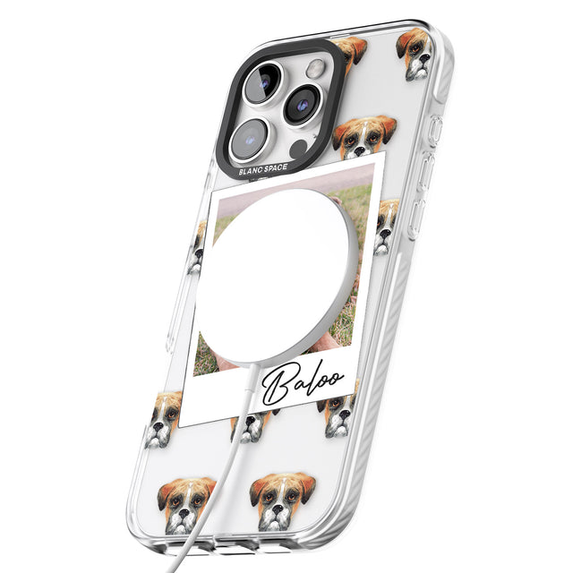 iPhone 16 Pro Max Personalised Boxer - Dog Photo Black Impact Phone Case