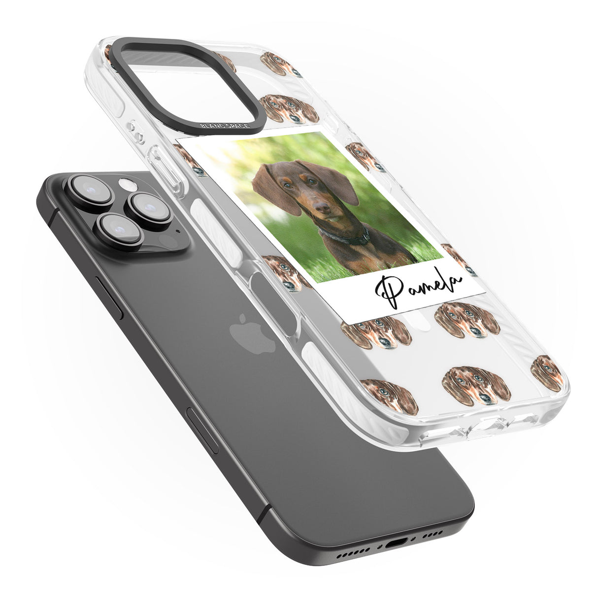 iPhone 16 Pro Max Personalised Dachshund, Brown - Dog Photo Black Impact Phone Case