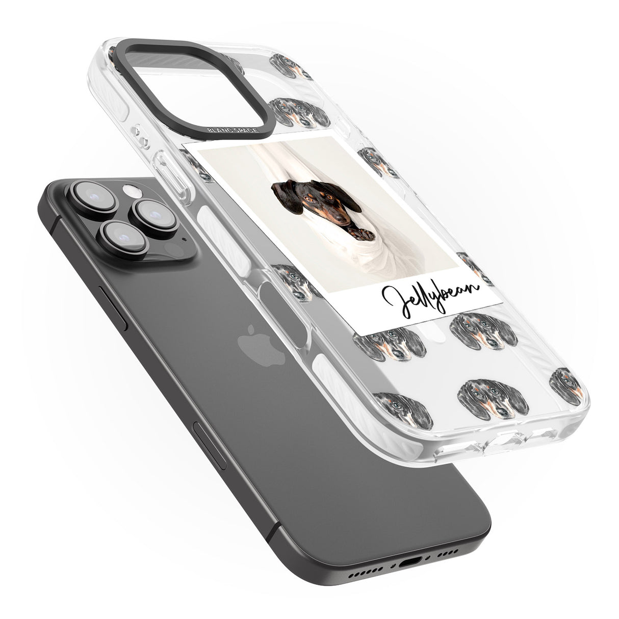 iPhone 16 Pro Max Personalised Dachshund, Black- Dog Photo Black Impact Phone Case