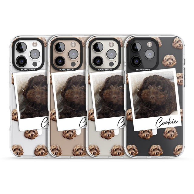 iPhone 16 Pro Max Personalised Cockapoo, Brown - Dog Photo Black Impact Phone Case