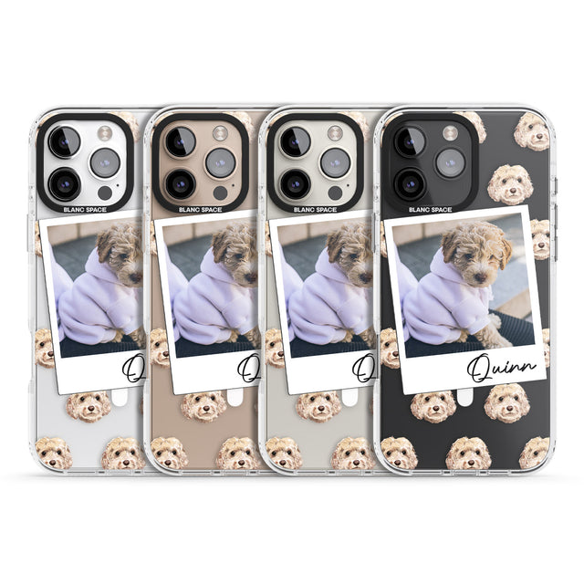 iPhone 16 Pro Max Personalised Cockapoo, Cream - Dog Photo Black Impact Phone Case