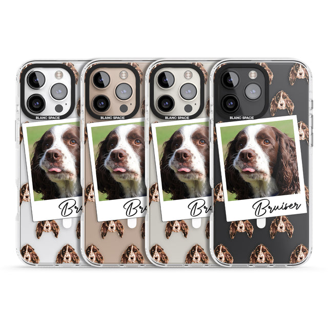 iPhone 16 Pro Max Personalised Springer Spaniel - Dog Photo Black Impact Phone Case