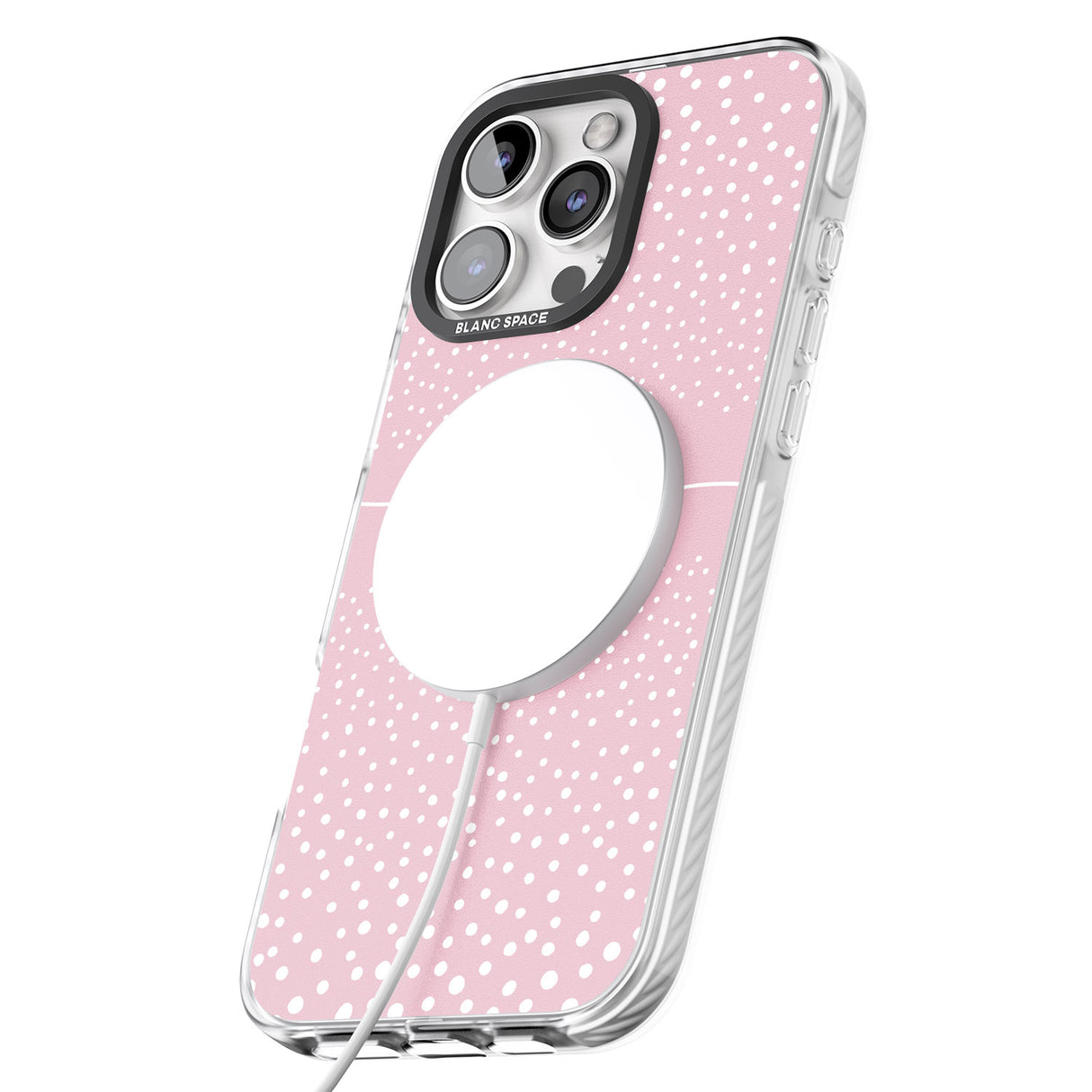 iPhone 16 Pro Max Personalised Pink Dots Black Impact Phone Case