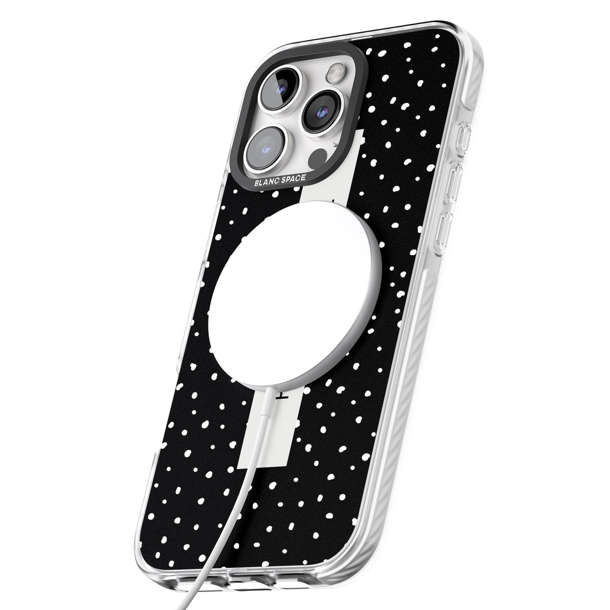 iPhone 16 Pro Max Personalised Black Dots Black Impact Phone Case