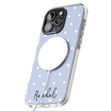 iPhone 16 Pro Max Personalised Simple Light Blue Dots Black Impact Phone Case