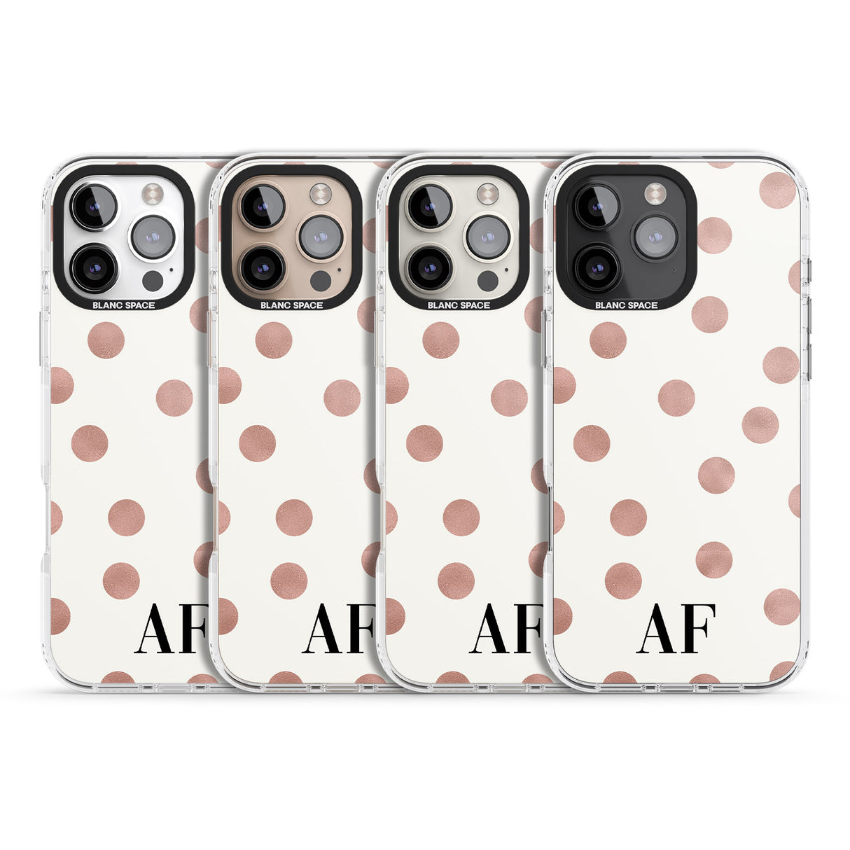 iPhone 16 Pro Max Personalised Initials & Dots Black Impact Phone Case