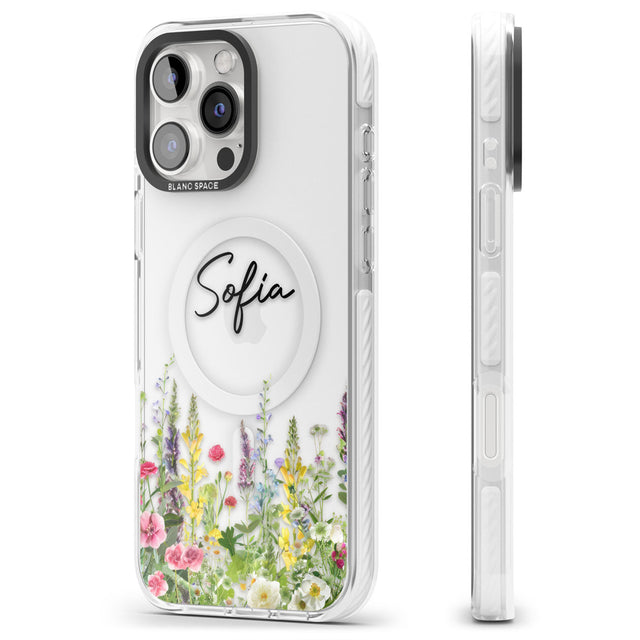 Personalised Garden Wildfowers Impact Magsafe Phone Case for iPhone 16 Pro, iPhone 16 Pro Max