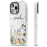 iPhone 16 Pro Max Personalised Wildflower Floral Black Impact Phone Case