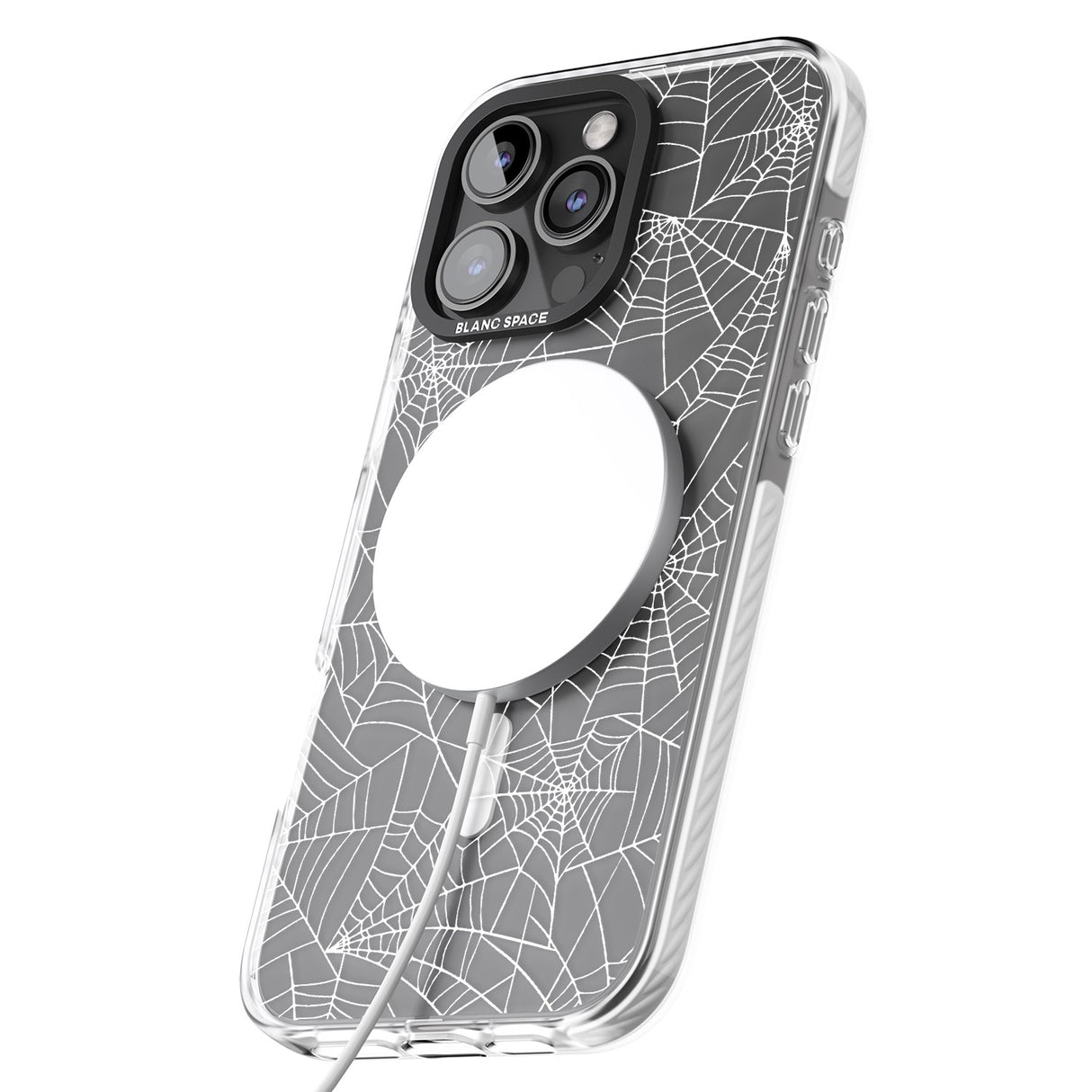 iPhone 16 Pro Max Personalised Spider Web Pattern Black Impact Phone Case