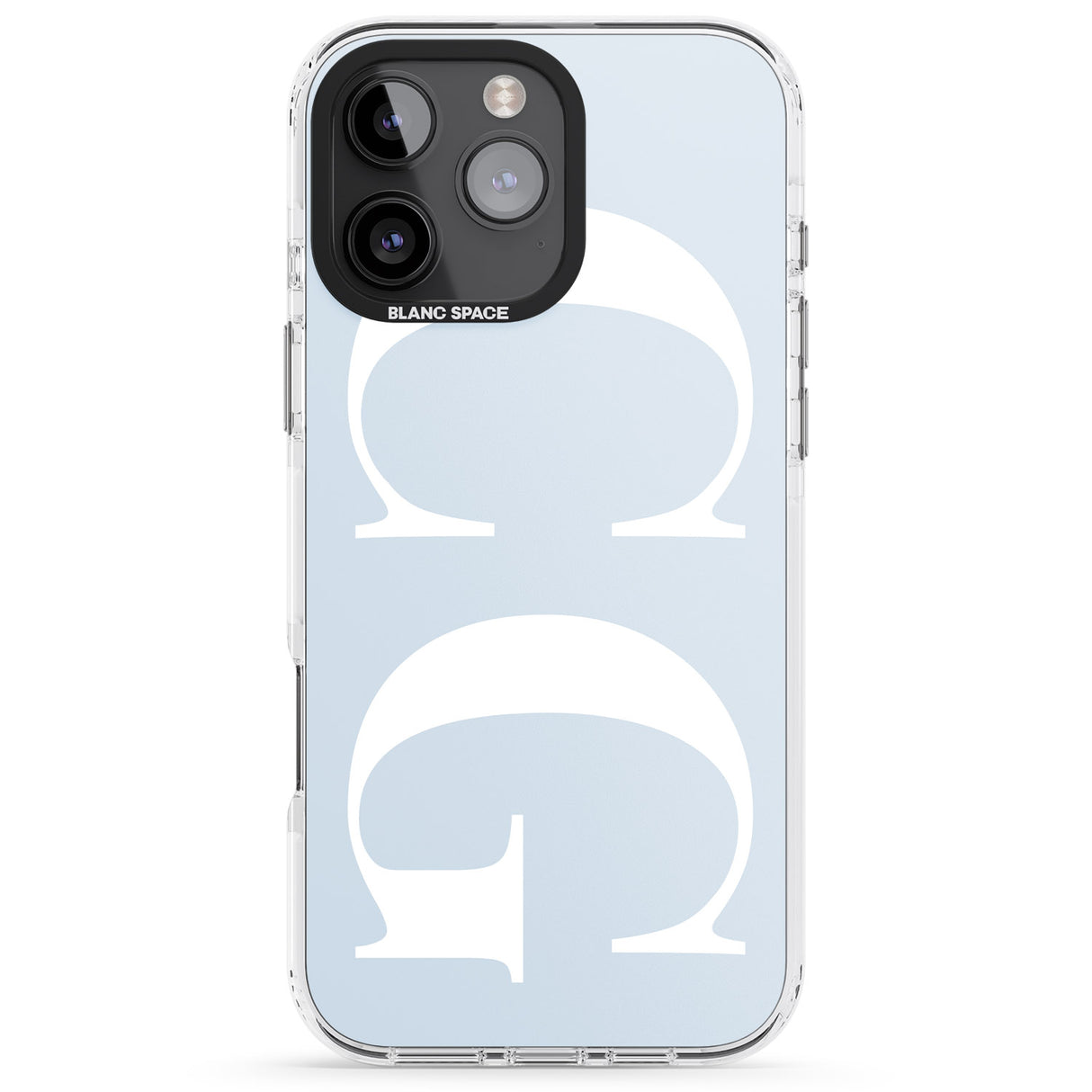 iPhone 16 Pro Max Personalised White & Blue Personalised Black Impact Phone Case