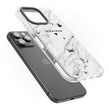 iPhone 16 Pro Max Personalised Black & White Marble Texture Black Impact Phone Case