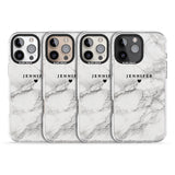 iPhone 16 Pro Max Personalised Classic Grey Marble Black Impact Phone Case