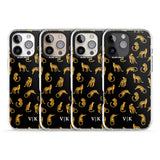 iPhone 16 Pro Max Personalised Cheetah Pattern: Black Black Impact Phone Case