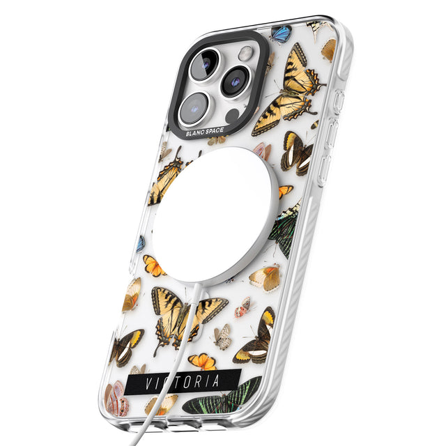 iPhone 16 Pro Max Personalised Photorealistic Butterfly Black Impact Phone Case