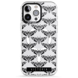 iPhone 16 Pro Max Personalised Hawk Moth Pattern Black Impact Phone Case