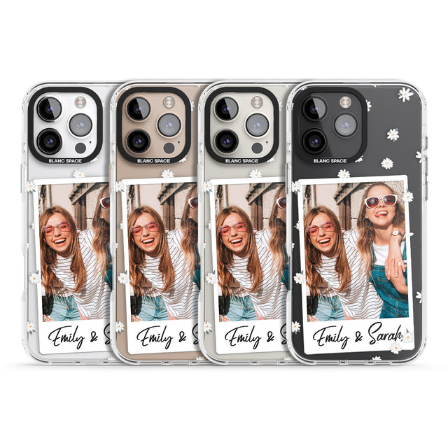 iPhone 16 Pro Max Personalised Daisy Instant Photo Black Impact Phone Case