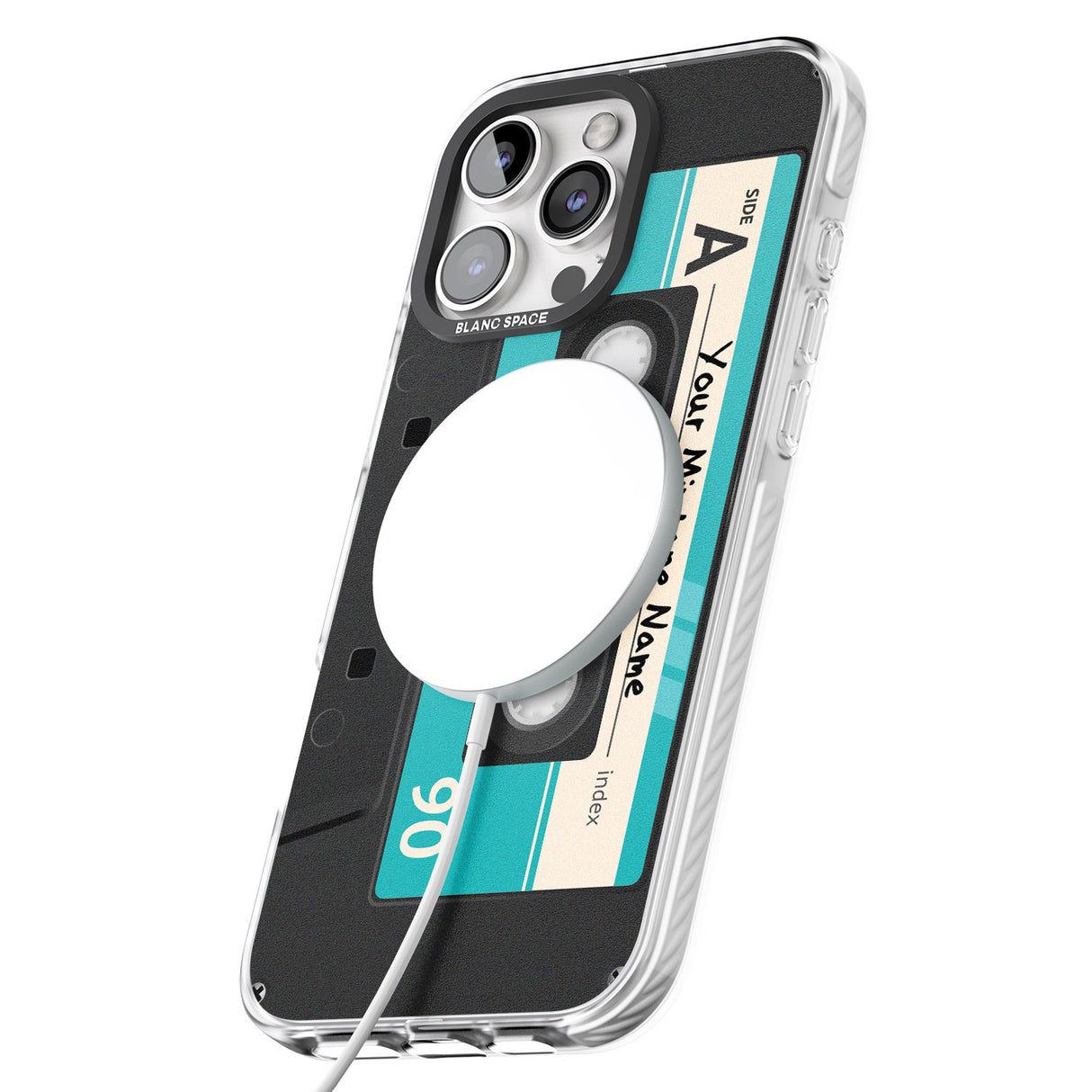 iPhone 16 Pro Max Personalised Dark Cassette Black Impact Phone Case