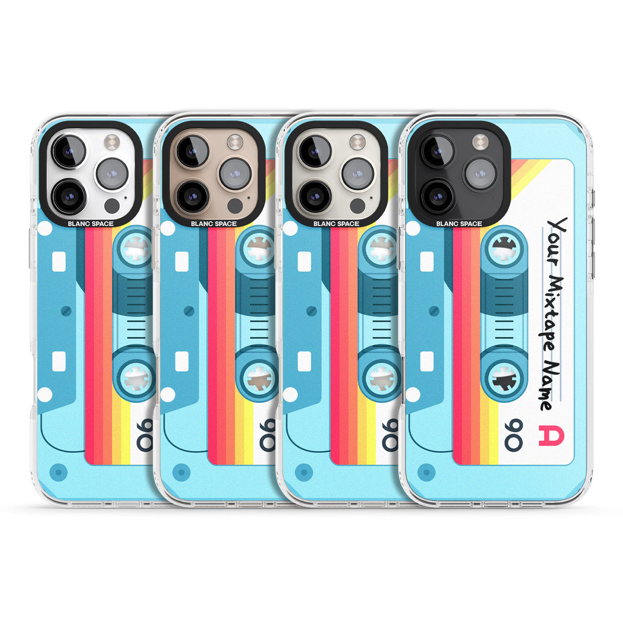 iPhone 16 Pro Max Personalised Sporty Cassette Black Impact Phone Case