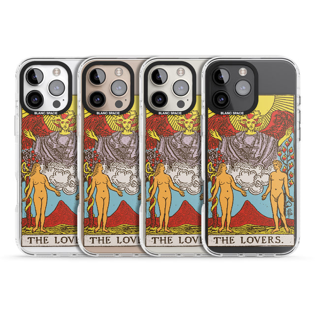 iPhone 16 Pro Max Personalised The Lovers Tarot Card - Colour Black Impact Phone Case