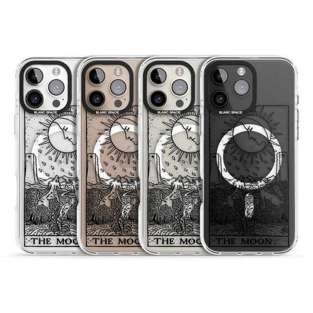 iPhone 16 Pro Max Personalised The Moon Tarot Card - Transparent Black Impact Phone Case