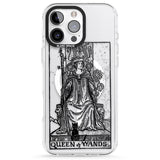 iPhone 16 Pro Max Personalised Queen of Wands Tarot Card - Transparent Black Impact Phone Case