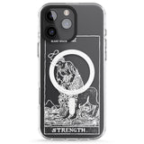 iPhone 16 Pro Max Personalised Strength Tarot Card - White Transparent Black Impact Phone Case