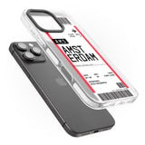 iPhone 16 Pro Max Personalised Amsterdam Boarding Pass Black Impact Phone Case