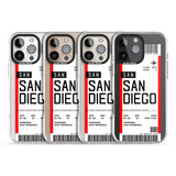 iPhone 16 Pro Max Personalised San Diego Boarding Pass Black Impact Phone Case