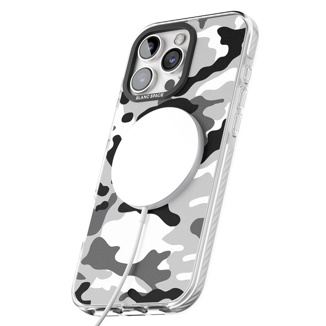 iPhone 16 Pro Max Grey Camo Black Impact Phone Case