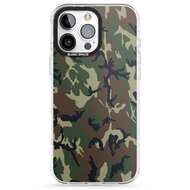 iPhone 16 Pro Max Forest Green Camo Black Impact Phone Case