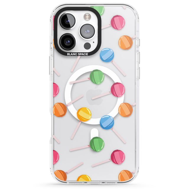 iPhone 16 Pro Max Lollipop Pattern Black Impact Phone Case